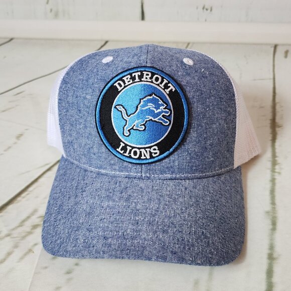 Detroit Lions/ PRO STYLE TRUCKER HAT / CONTRAST STITCH / MESH BACK / Blue front - Picture 1 of 5